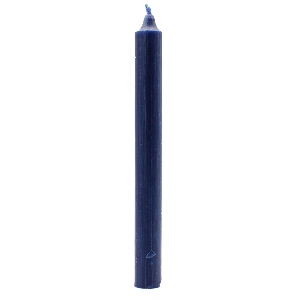 Bougies en vrac de couleur unie – Bleu marine rustique – Lot de 10