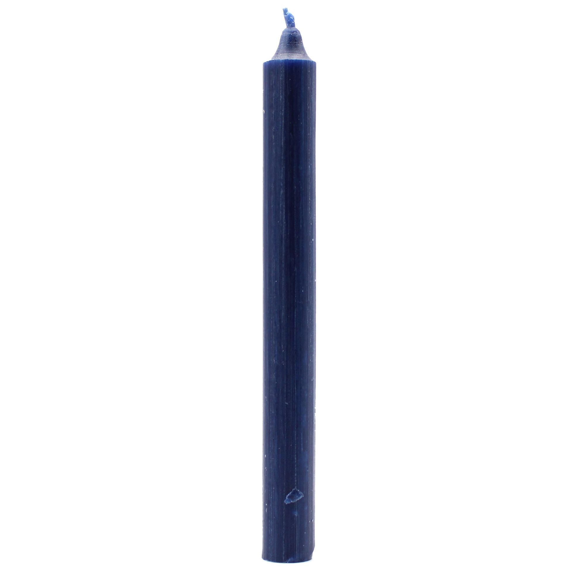 Bougies en vrac de couleur unie – Bleu marine rustique – Lot de 10