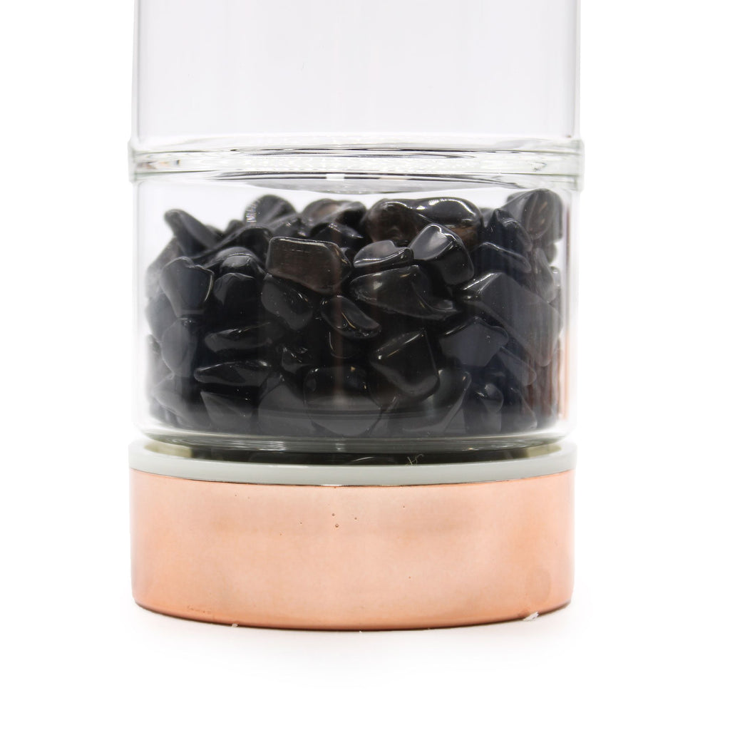 Bouteille de thé en verre - or rose - Onyx