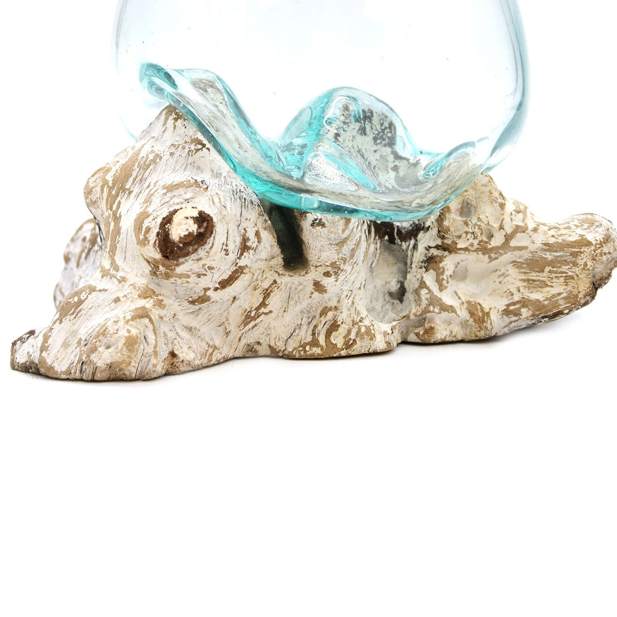Verre fusionné sur bois blanchi - Grand bol