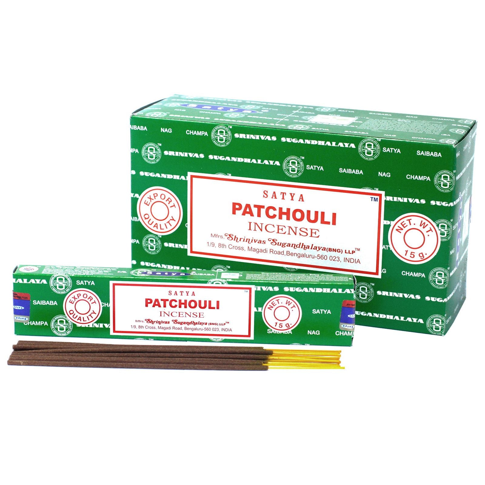 Bâtonnets d'encens Satya 15 g - Patchouli