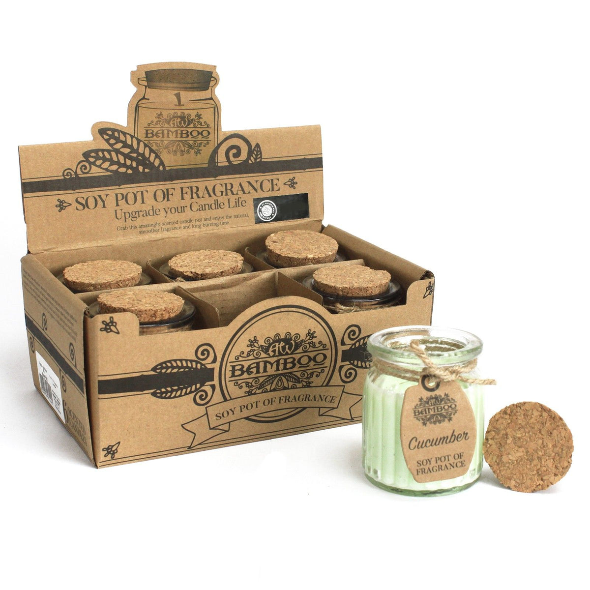 Bougie en cire de soja en pot - Concombre