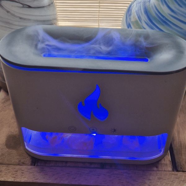 Diffuseur d'arômes Blaze - Chambre de sel de l'Himalaya - USB-C - Effet flamme (sel inclus)