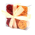 Lot de 9 fleurs en savon - Roses pêche