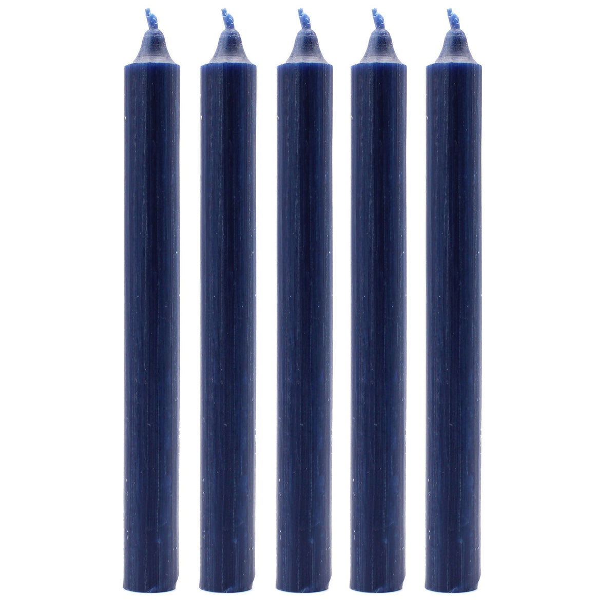Bougies en vrac de couleur unie – Bleu marine rustique – Lot de 10