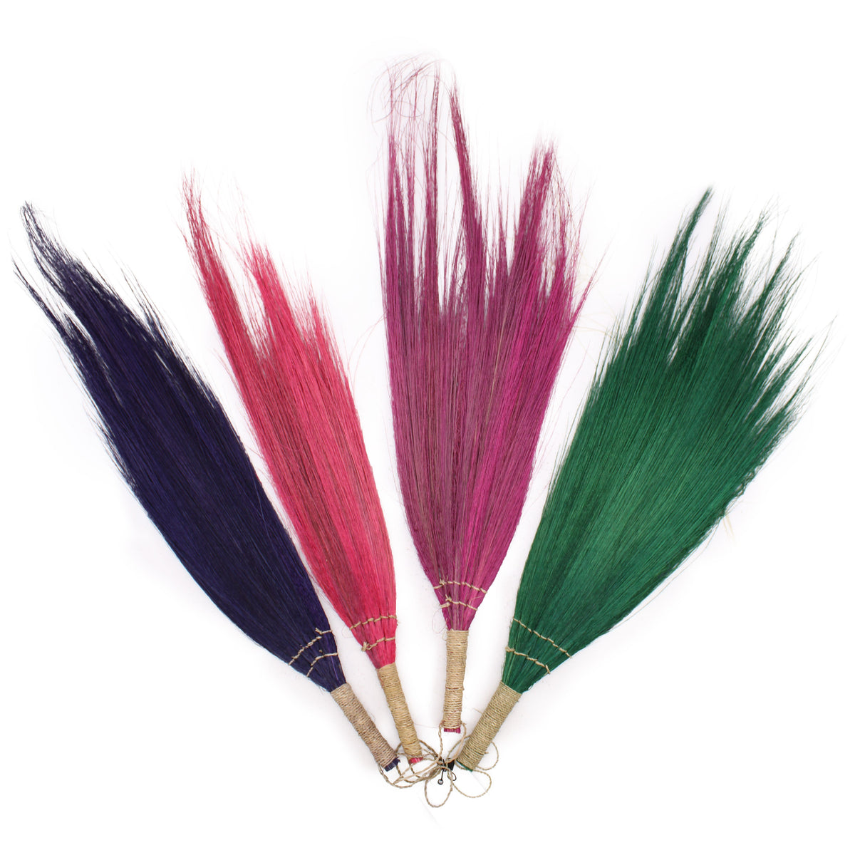Lot de 4 balais de pampa longs - Couleurs éclatantes