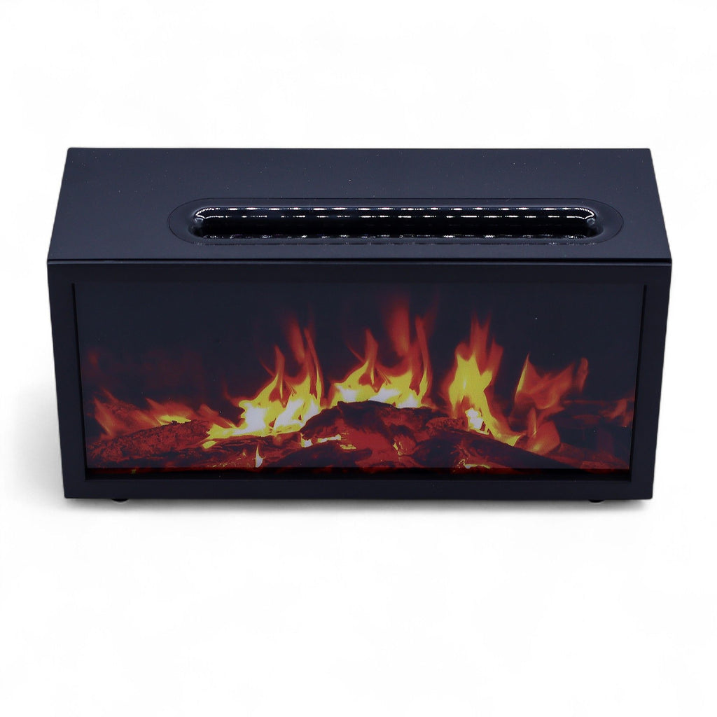 Diffuseur d'arômes avec effet flamme et chants d'oiseaux - USB noir - Couleurs changeantes