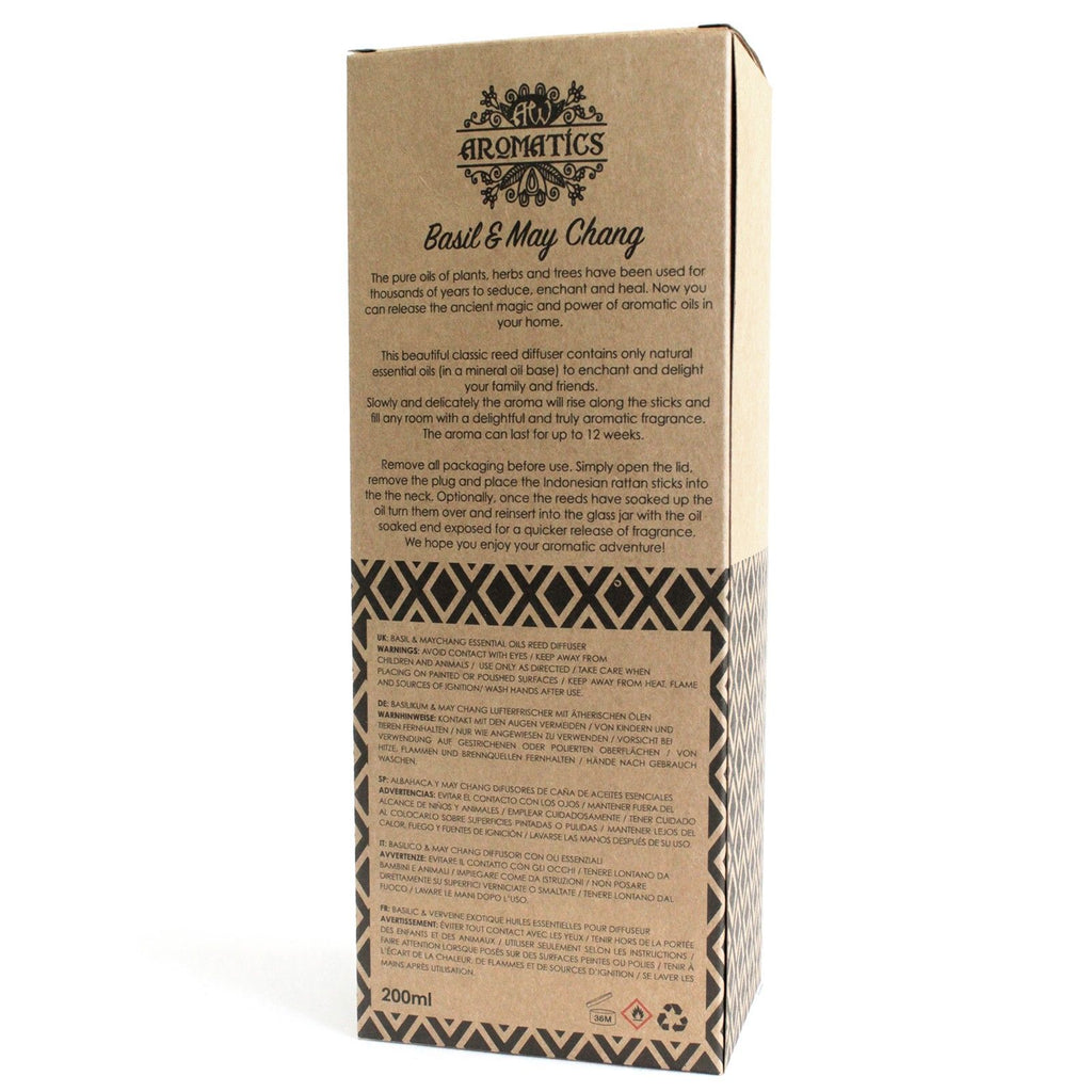 Diffuseur à bâtonnets avec huiles essentielles - Basilic et Maychang