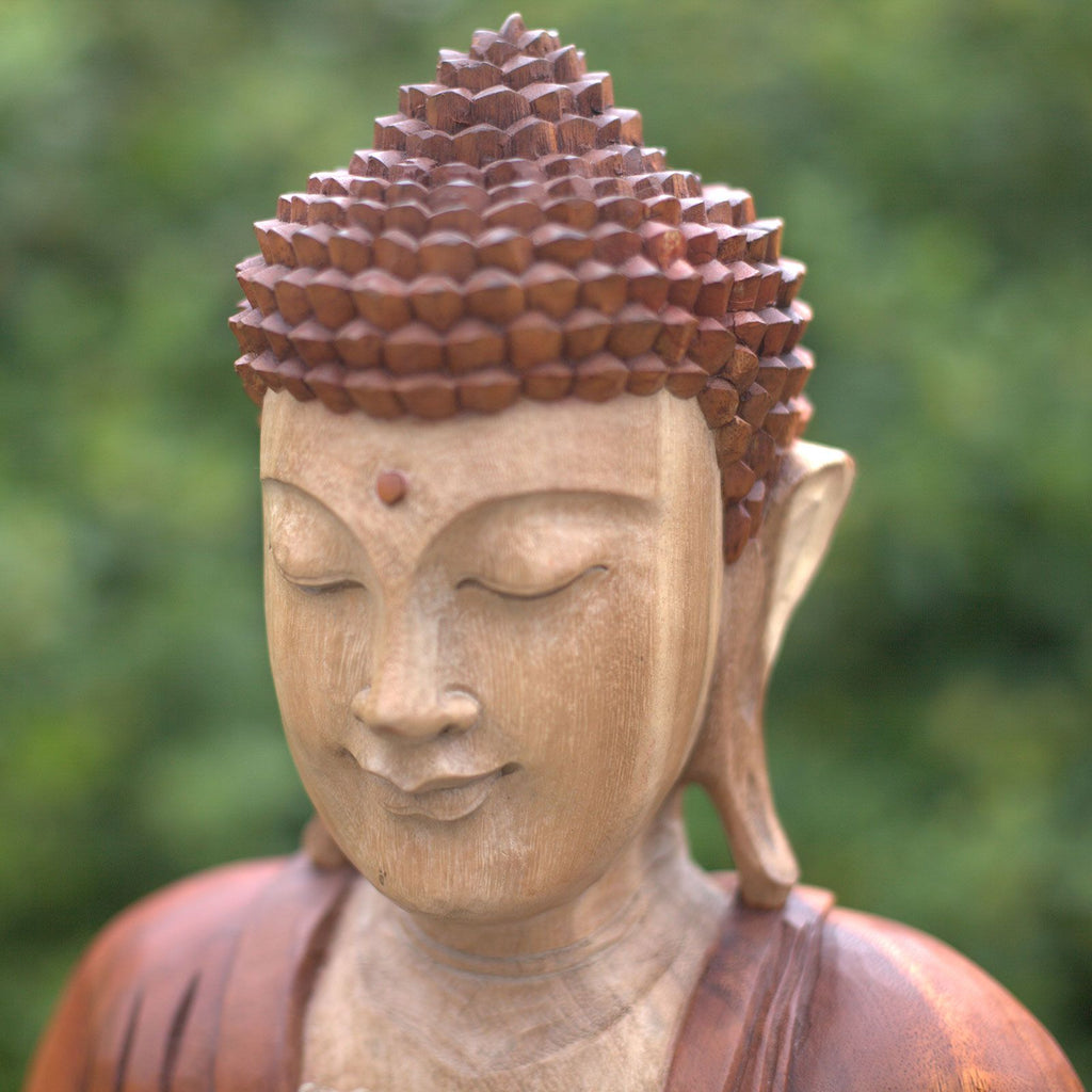 Statue de Bouddha sculptée à la main - 40 cm Bienvenue