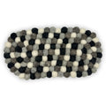 Tapis de table ovale en feutrine - 38 x 18 cm, gris multicolore