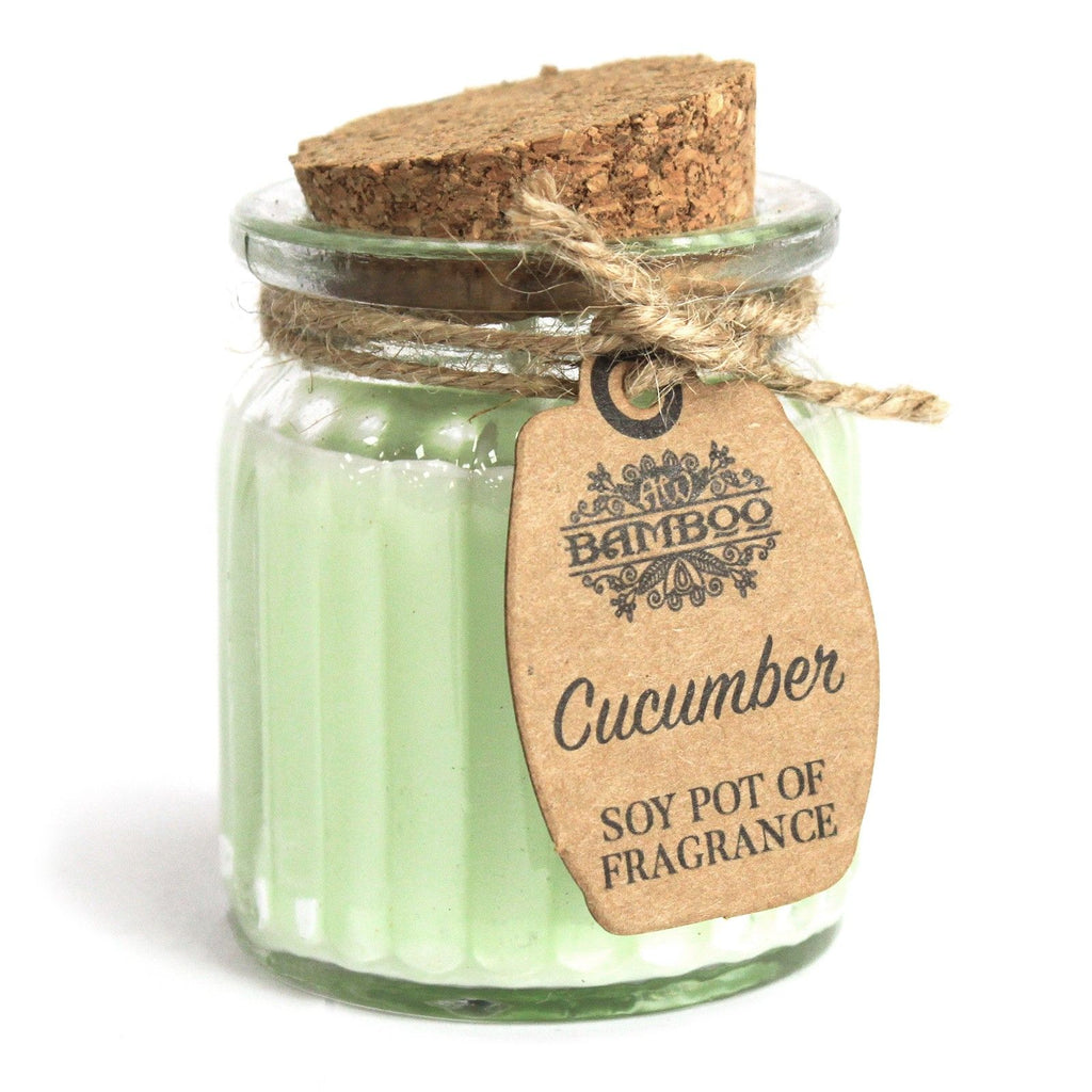 Bougie en cire de soja en pot - Concombre