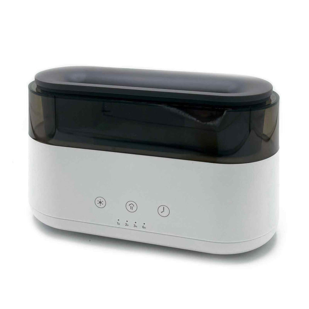 Diffuseur d'arômes moderne - Horloge LED - USB-C - Effet flamme