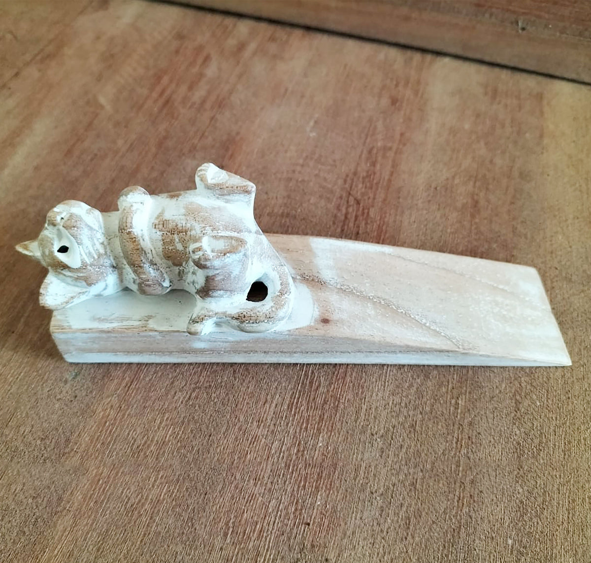 Butée de porte sculptée à la main - Chaton