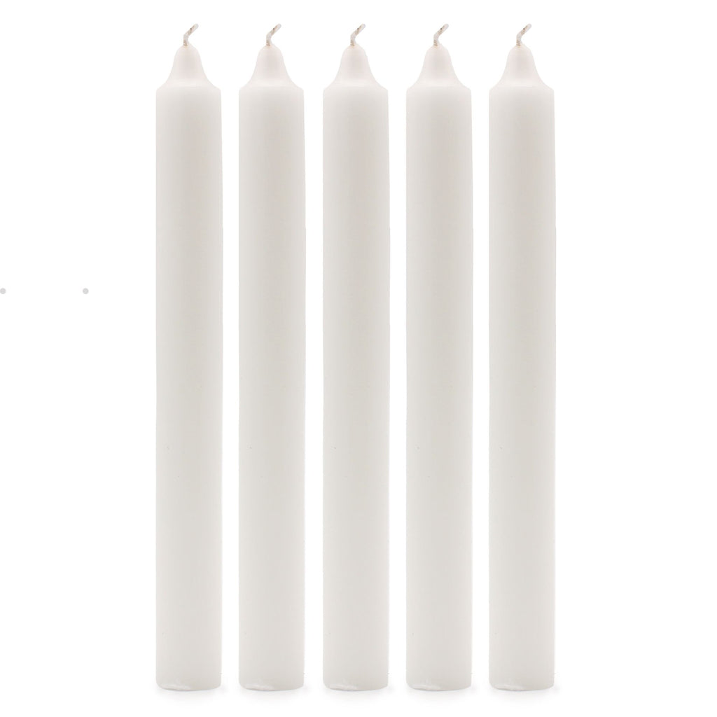Bougies en vrac de couleur unie - Blanc rustique - Lot de 10