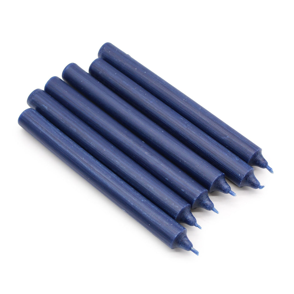 Bougies en vrac de couleur unie – Bleu marine rustique – Lot de 10