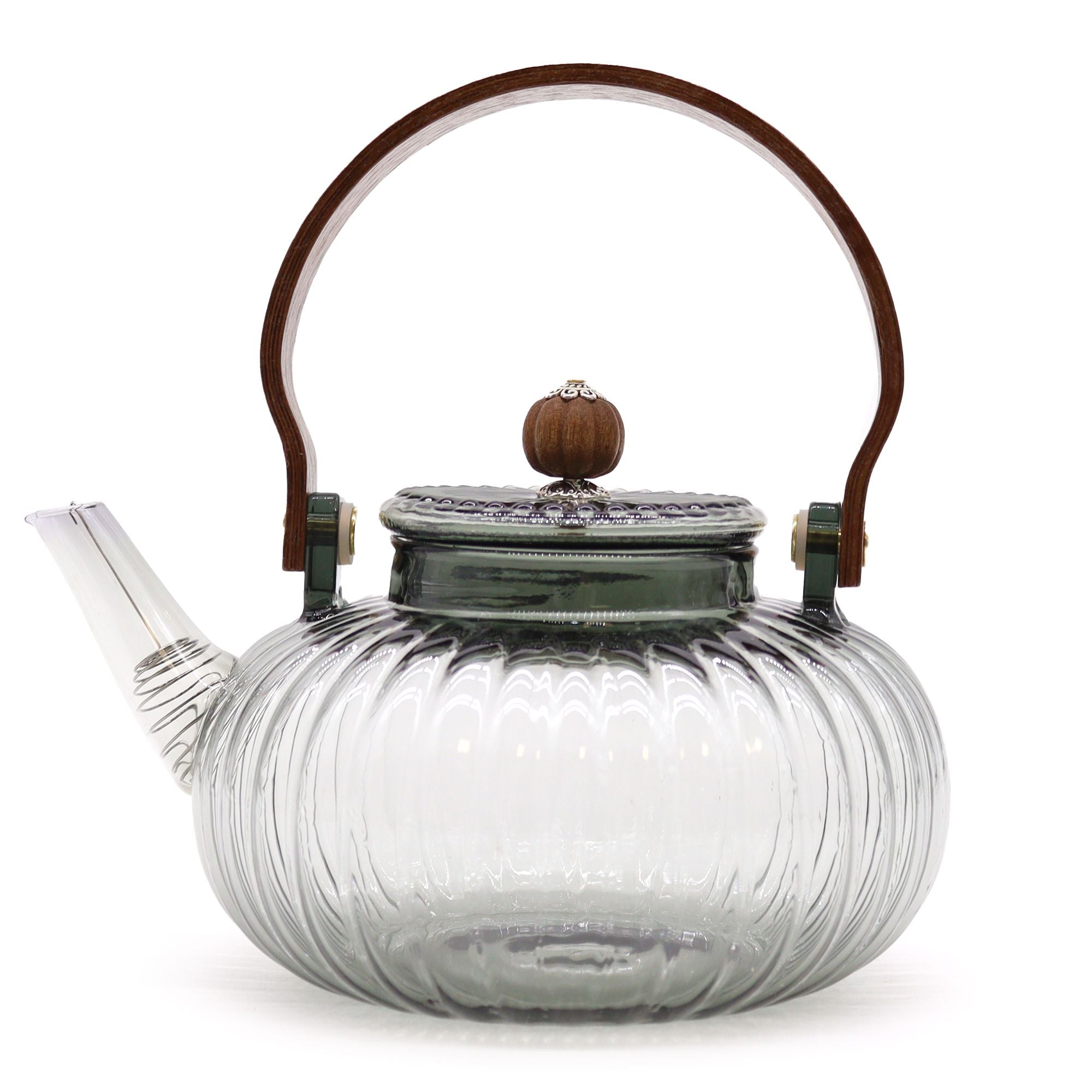 Théière en verre avec infuseur - Gris anthracite nacré - 950 ml