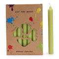 Ensemble de 21 bougies de table couleur unie - Olive rustique