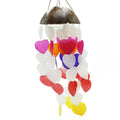 Carillon éolien en noix de coco et nacre de Capiz - Grands cœurs - 40 cm