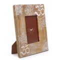 Cadre en bois de manguier (pour 10 x 15 cm) 26 x 20 x 2 cm - Mandala blanc