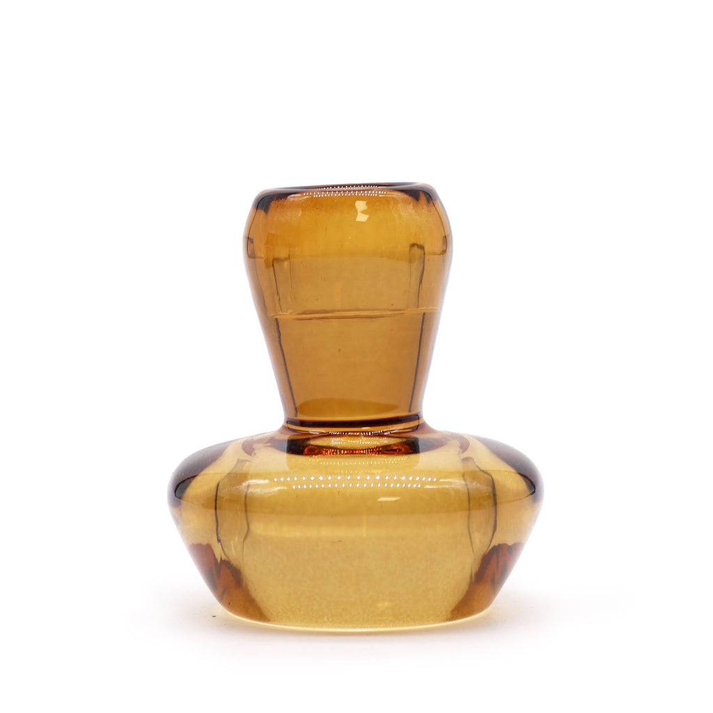 Bougeoir réversible en forme de champignon pour bougie de table/thé - Ambre antique