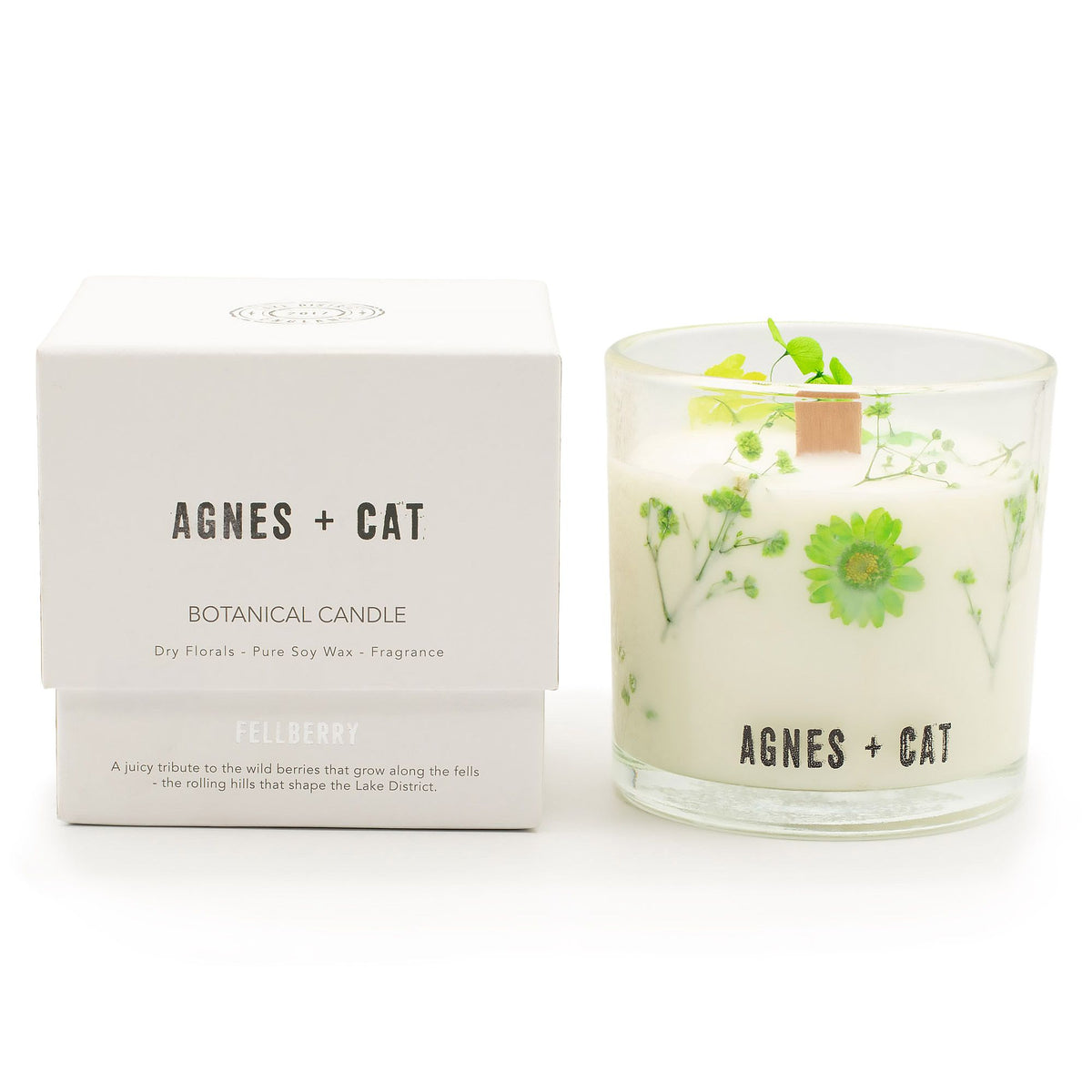 Bougie botanique en cire de soja – Fellberry – Agnes + Cat
