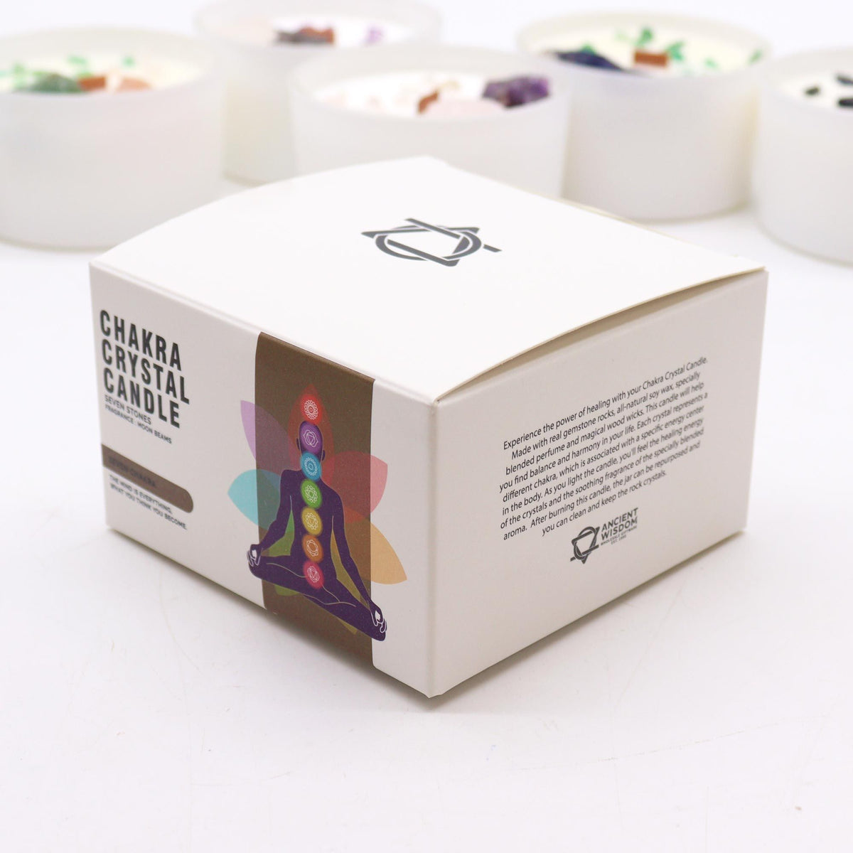 Bougies en cristal Chakra - Sept chakras