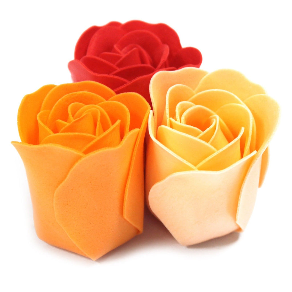 Lot de 9 fleurs en savon - Roses pêche
