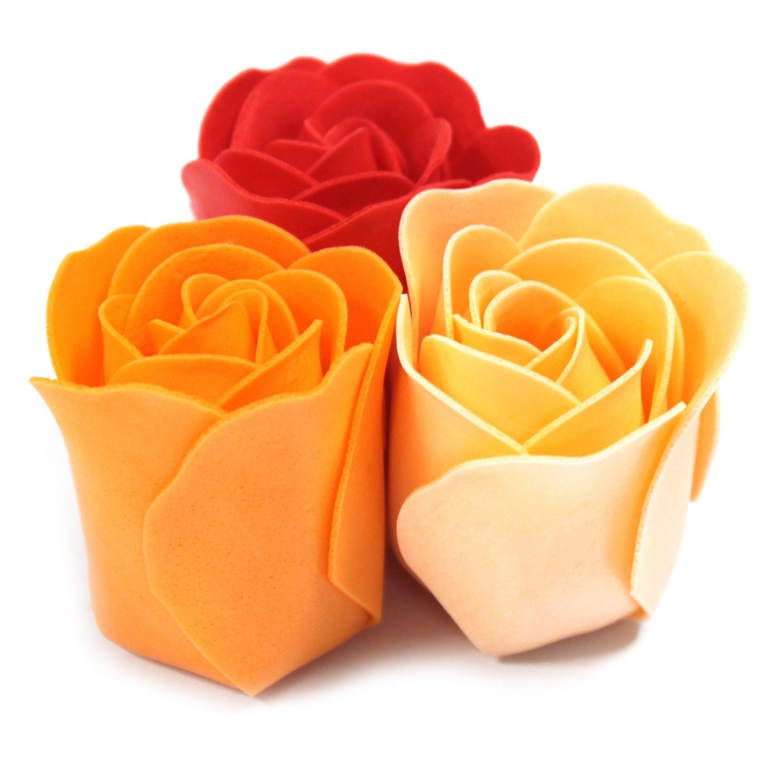 Lot de 9 fleurs en savon - Roses pêche