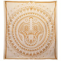 Couette double en coton + tenture murale - Hamsa - Or blanc