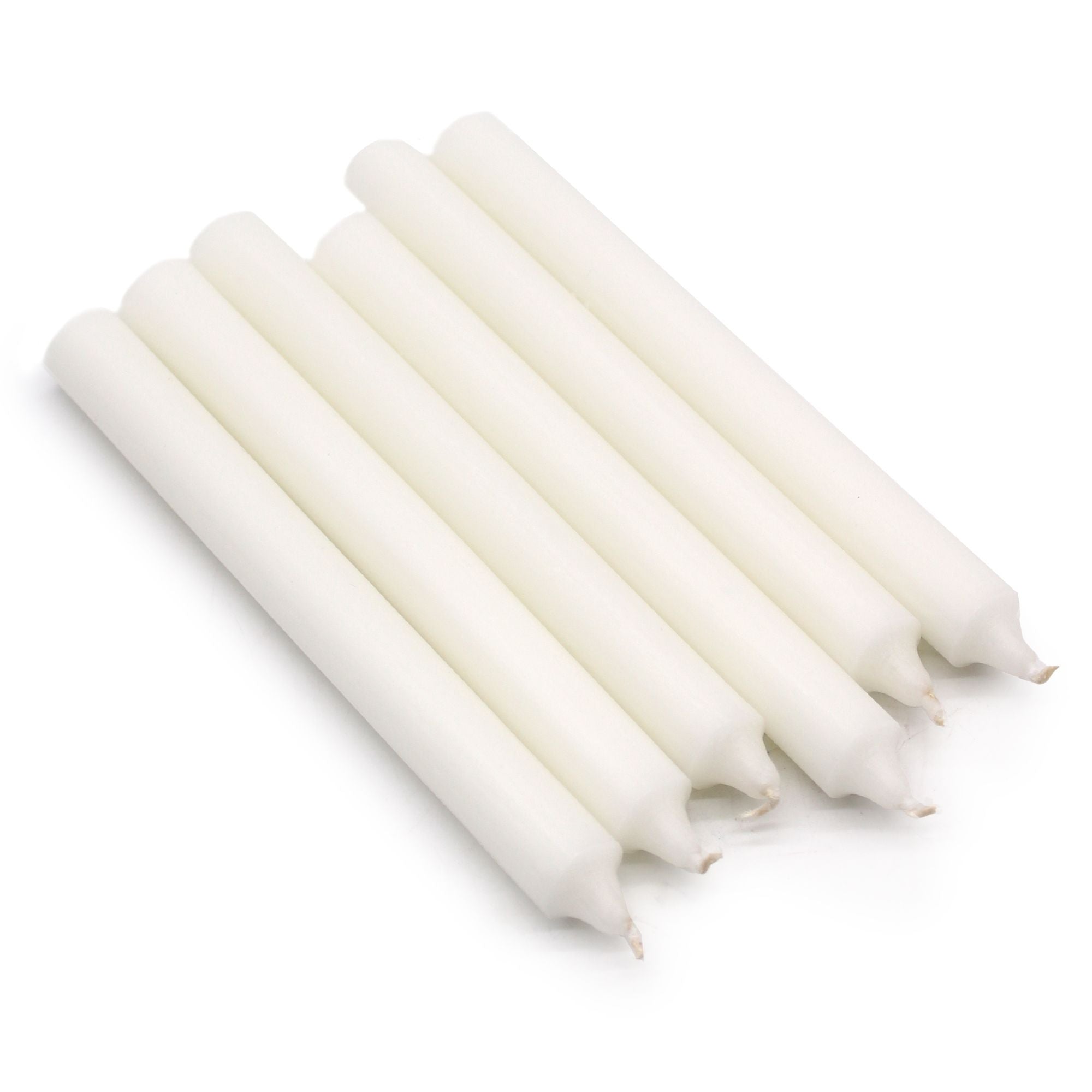 Bougies en vrac de couleur unie - Blanc rustique - Lot de 10