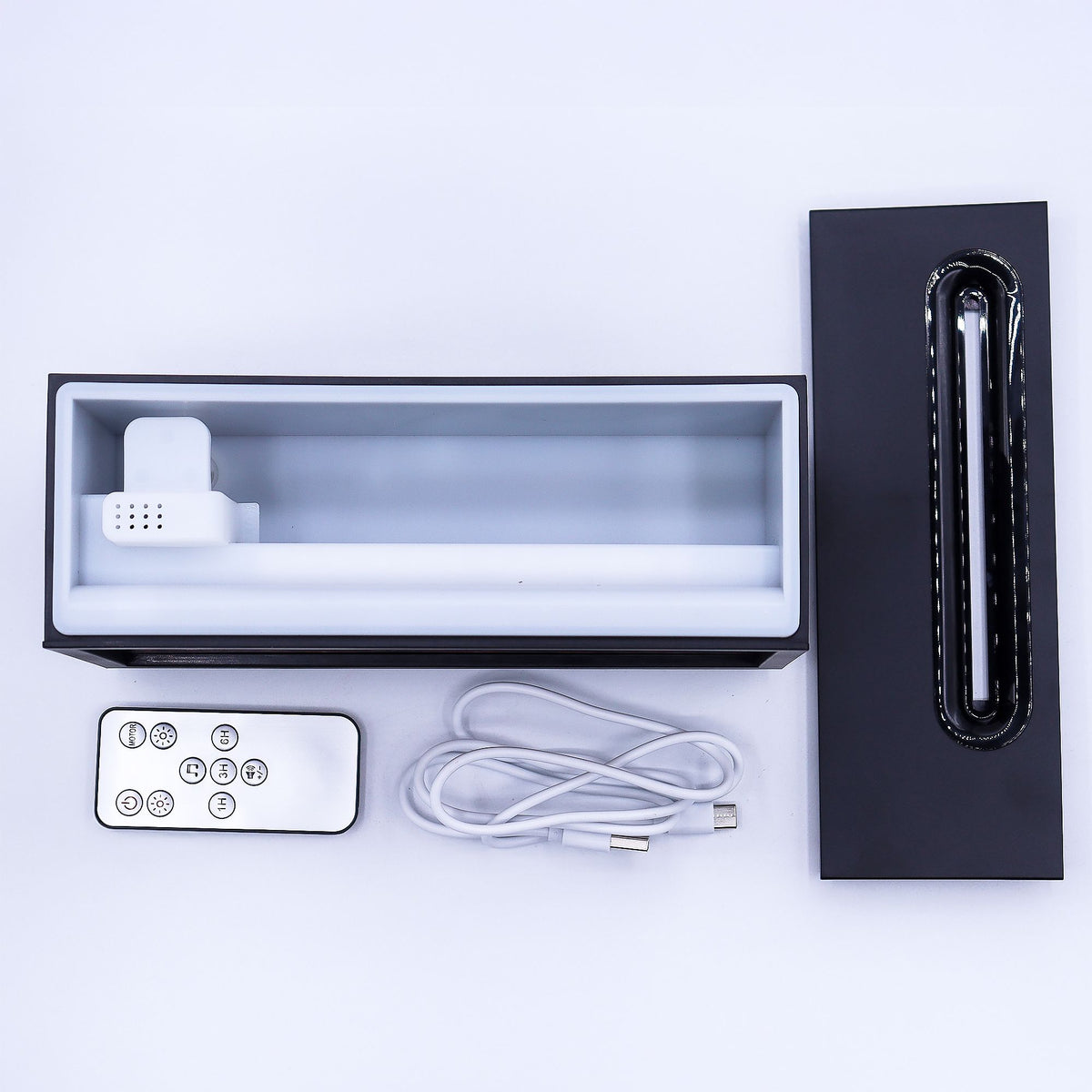 Diffuseur d'arômes avec effet flamme et chants d'oiseaux - USB noir - Couleurs changeantes