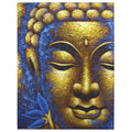 Peinture de Bouddha - Fleur de lotus et visage doré
