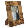 Grand cadre en bois de manguier (pour 13 x 18 cm) 28 x 23 x 2 cm - Mandala noir