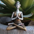 Figurine de femme pratiquant le yoga - Argent et or 24 cm