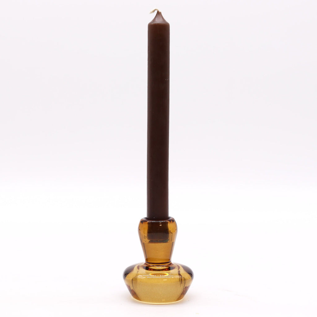 Bougeoir réversible en forme de champignon pour bougie de table/thé - Ambre antique