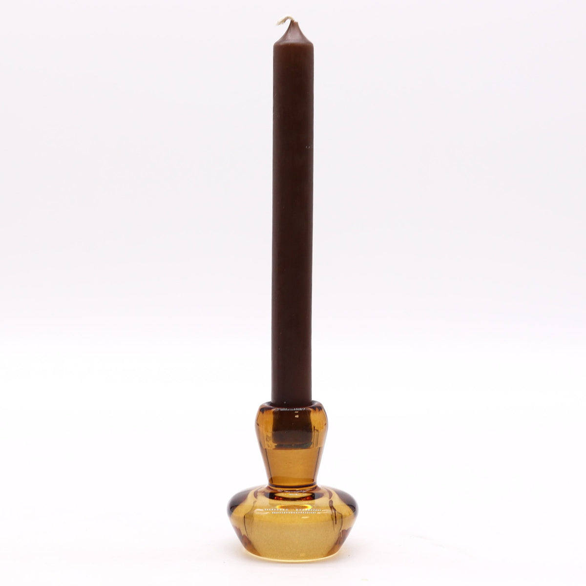 Bougeoir réversible en forme de champignon pour bougie de table/thé - Ambre antique
