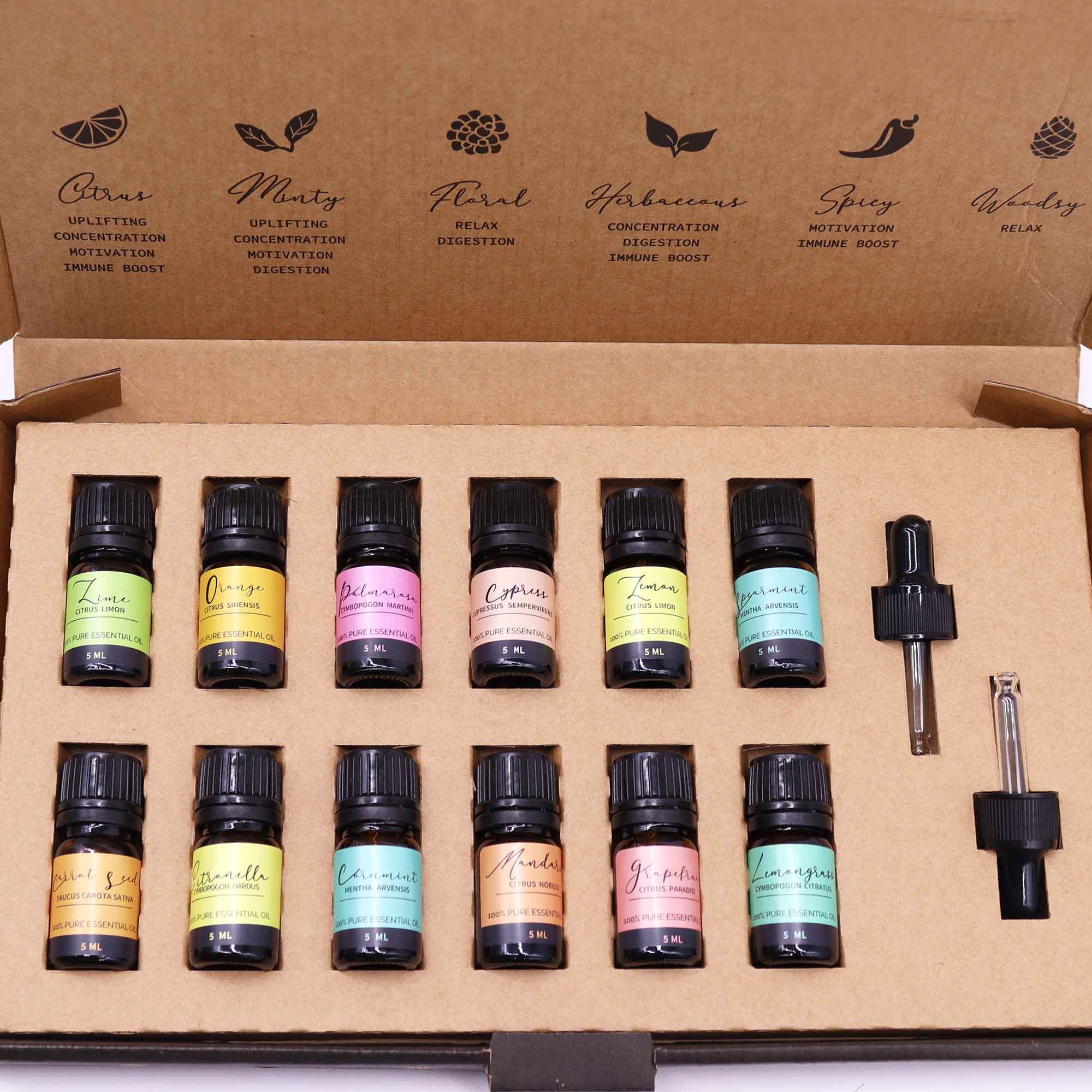 Coffret d'huiles essentielles pour aromathérapie - Été