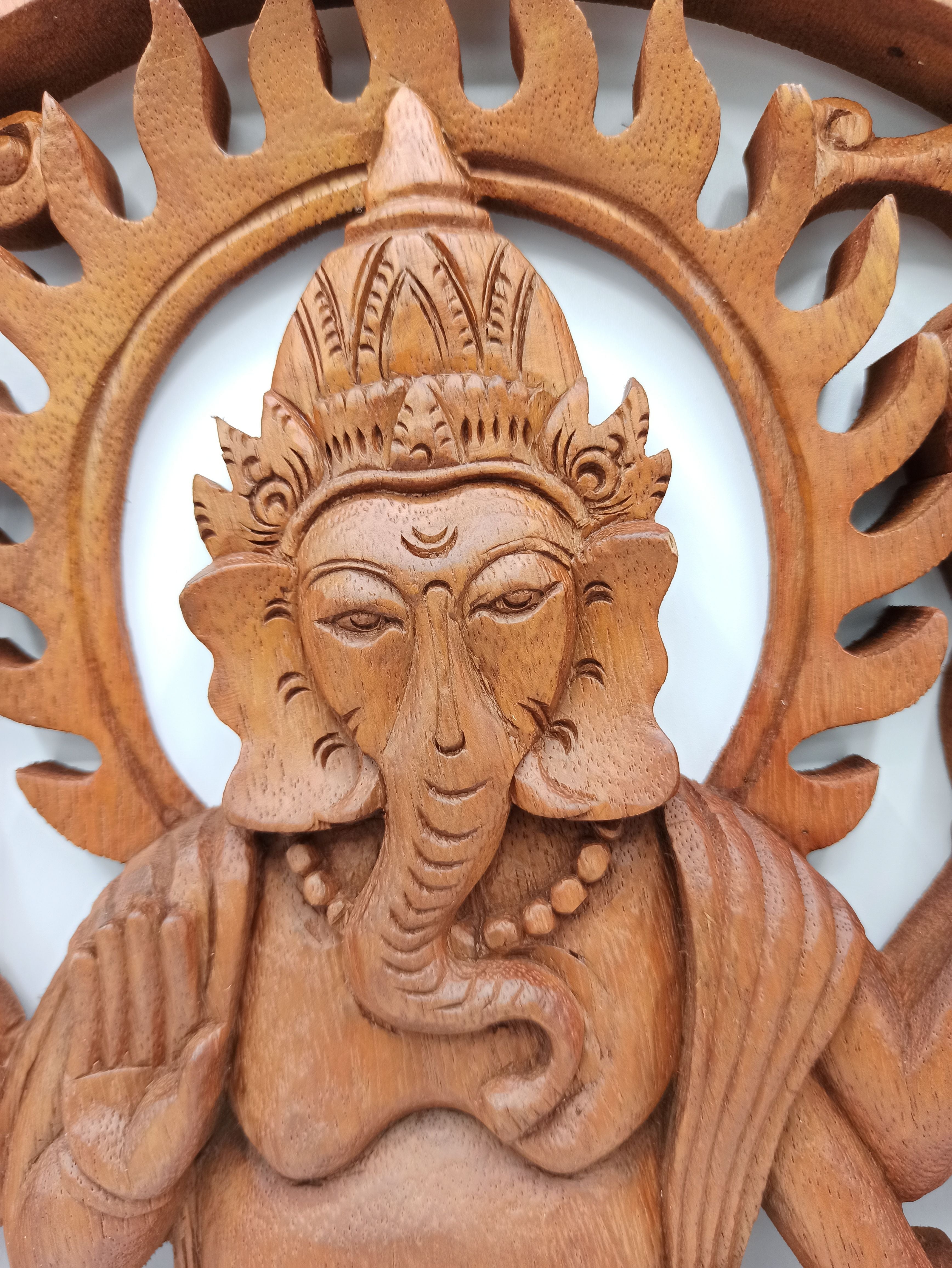 Panneau en bois - Ganesh 40 cm