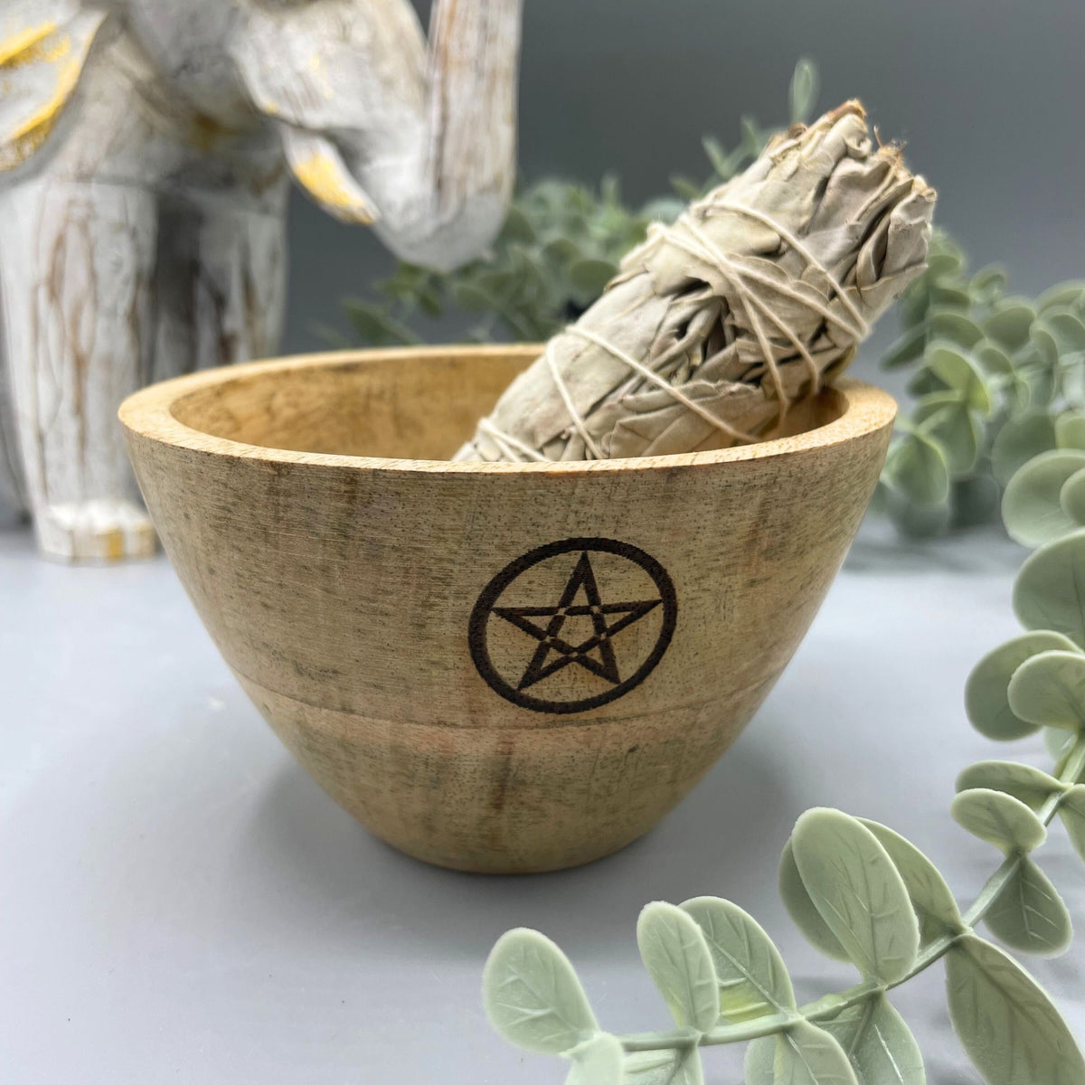 Bol en bois pour offrandes et rituels - Pentagone - 11 x 7 cm