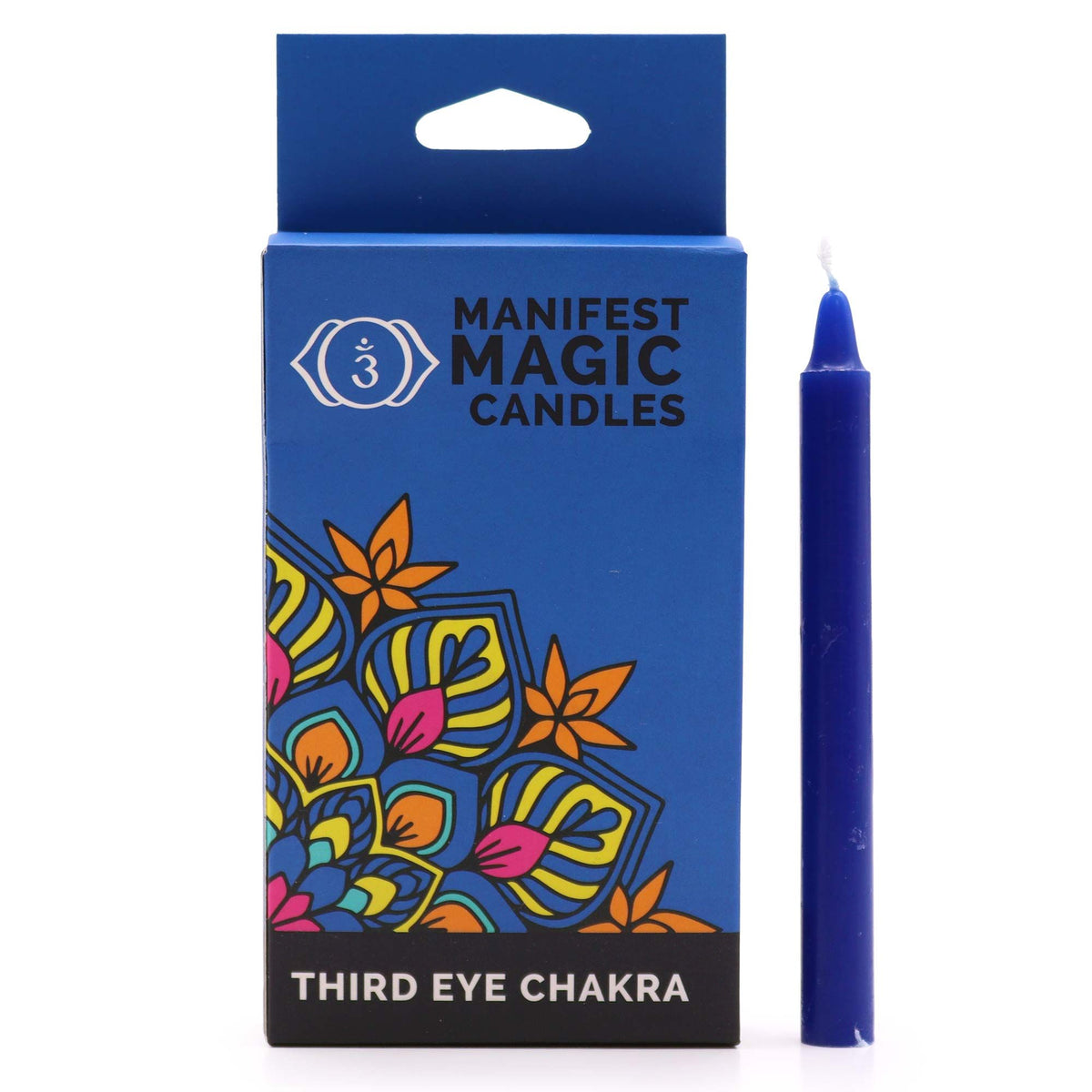 Bougies Manifest Magic (lot de 12) - Bleu foncé - Chakra du troisième œil