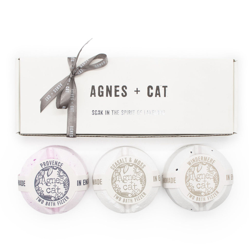 Coffret cadeau de galets de bain effervescents – Parfums signature – Agnes + Cat