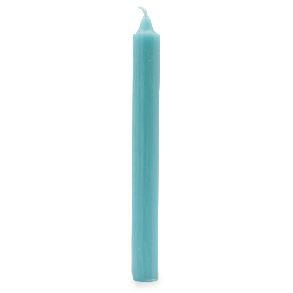 Bougies en vrac de couleur unie - Bleu aqua rustique - Lot de 10