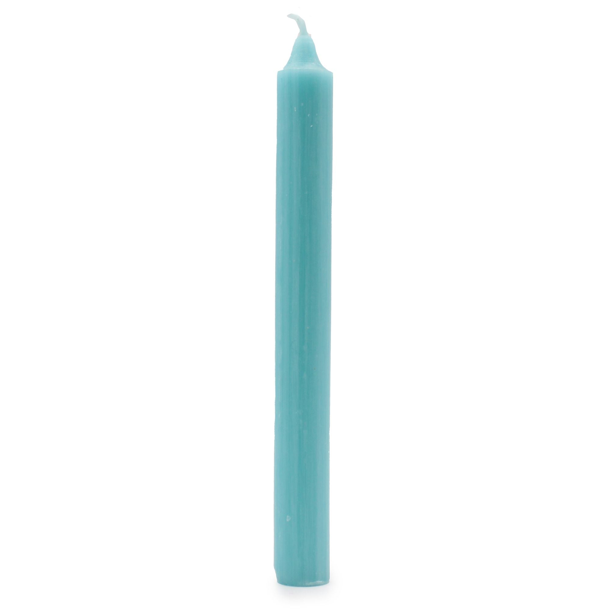 Bougies en vrac de couleur unie - Bleu aqua rustique - Lot de 10