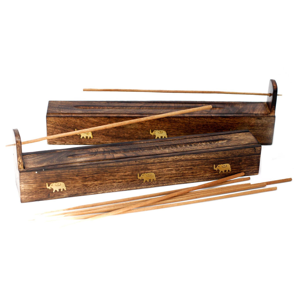 Boîte d'encens en bois de manguier - Assortiment