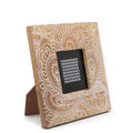Petit cadre en bois de manguier (pour 10x15cm) 20x20x2cm - Bouddha blanc