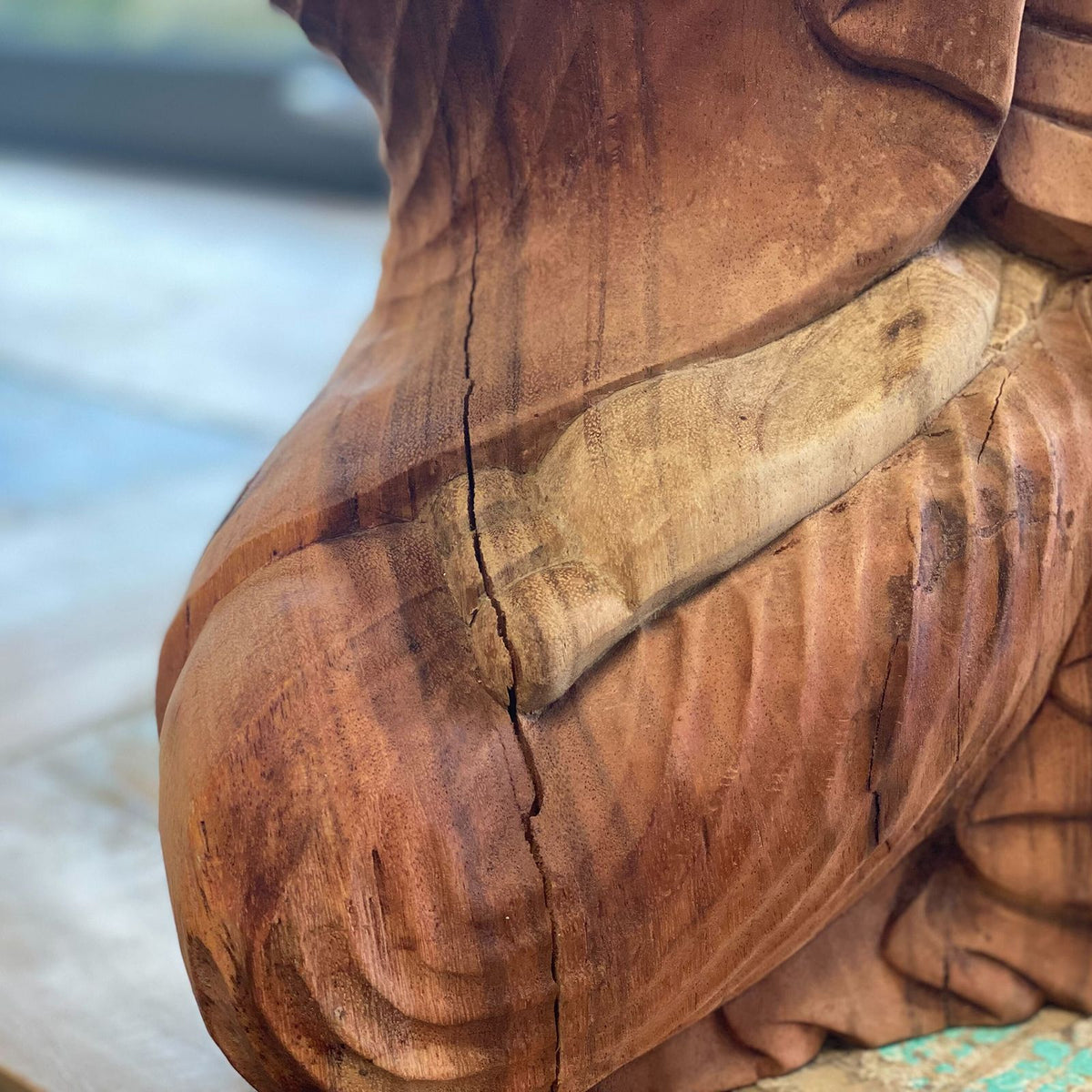 Statue de Bouddha sculptée à la main - 30 cm Mains en bas