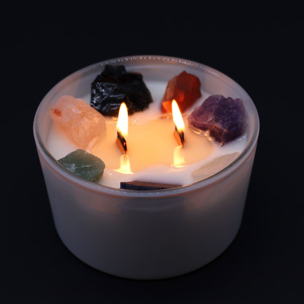 Bougies en cristal Chakra - Sept chakras