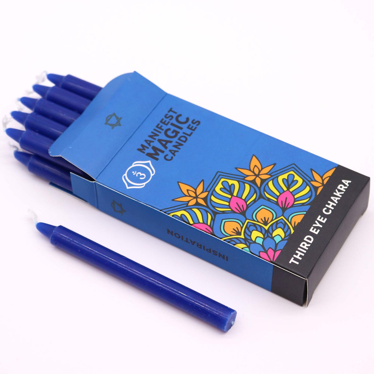 Bougies Manifest Magic (lot de 12) - Bleu foncé - Chakra du troisième œil