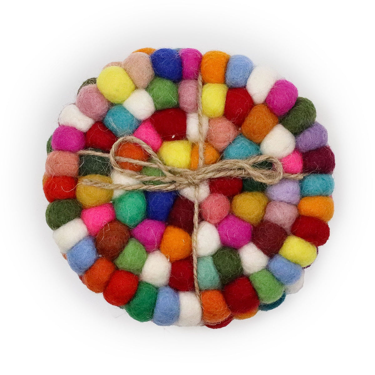 Dessous de verre ronds en feutre, 10 cm, multicolores (lot de 4)