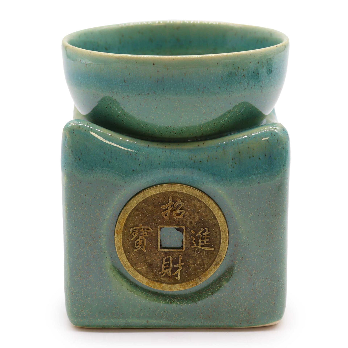 Grand brûleur d'huile porte-bonheur en jade